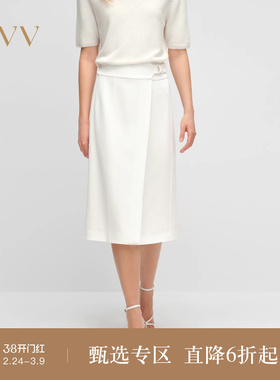 OVV2025春夏新款女装淡人日本进口三醋酸围裹式休闲通勤半身裙