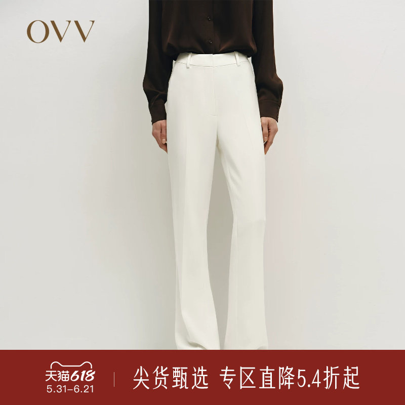 【日本进口三醋酸】OVV秋冬热卖女装简约微喇休闲西裤