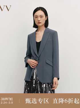 OVV秋冬热卖女装戗驳领一粒扣简约优雅休闲西服外套