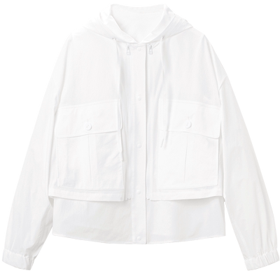 周雨彤夹克OVV可拆卸连帽