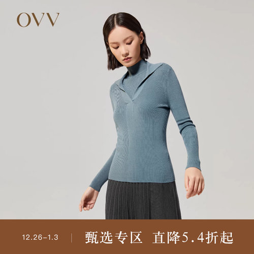 黄金休闲长袖针织衫OVV