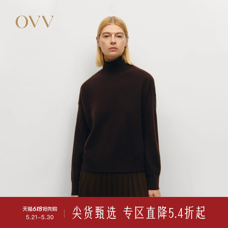 OVV秋冬热卖女装经典舒适宽松套头高领长袖针织羊绒衫