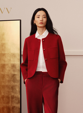 【新年红系列】OVV2025春夏新款女装羊毛夹克休闲外套