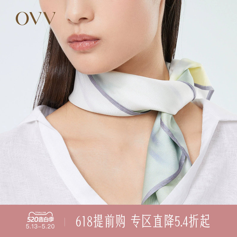 OVV春夏热卖女装时尚印花16姆米真丝复古优雅丝巾
