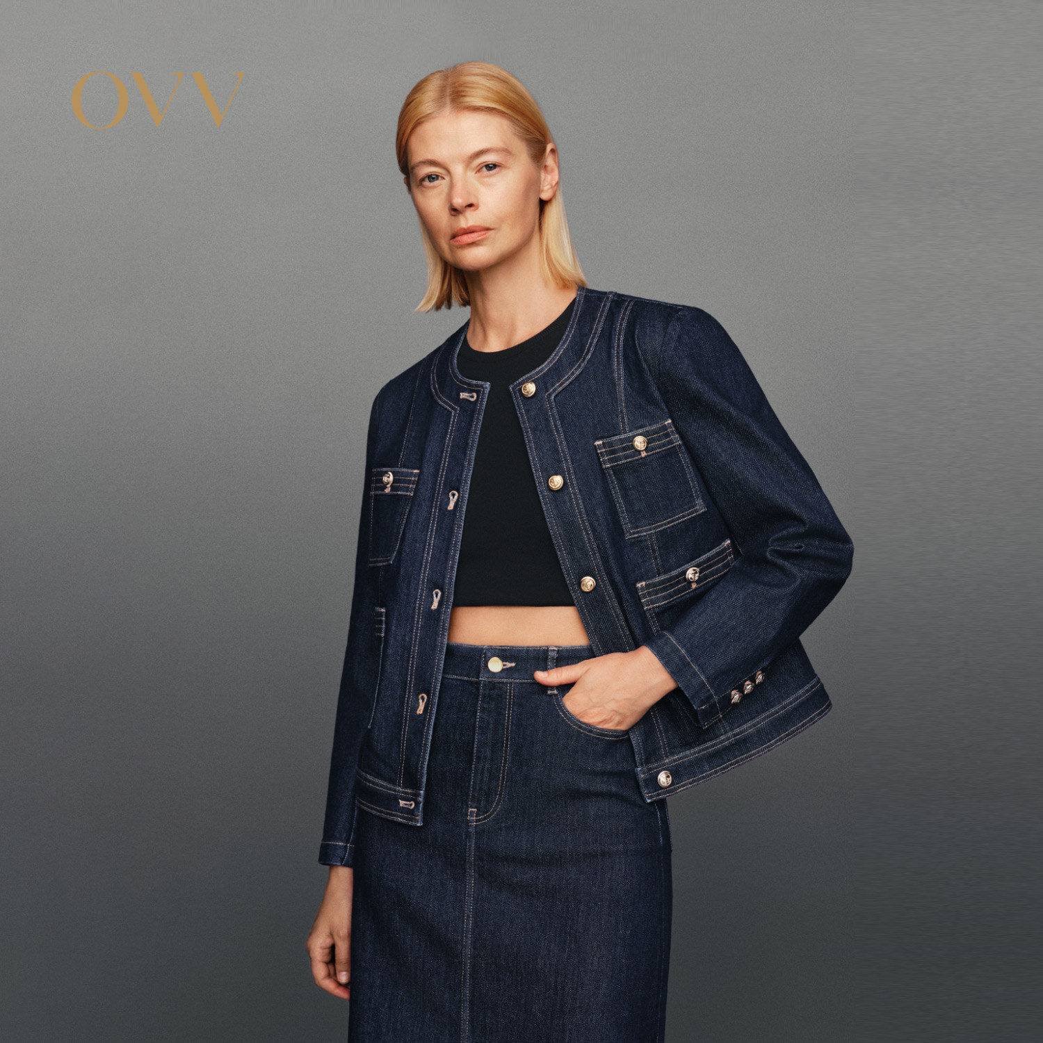 OVV秋冬热卖女装金色纽扣装饰简洁宽松圆领牛仔外套,女装/女士精品,短外套,淘宝优惠券,粉丝福利购,淘宝优惠卷