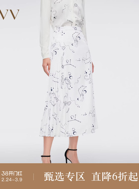 【星辰印花系列】OVV春夏热卖女装A字休闲中长半身裙