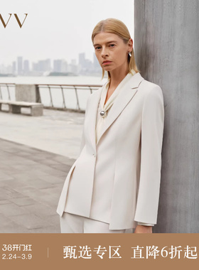 【日本进口三醋酸】OVV秋冬热卖女装平驳领修身西服外套