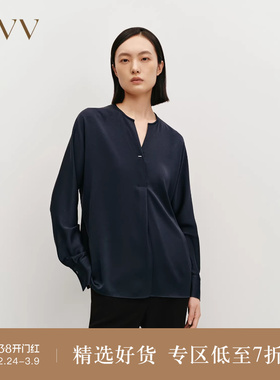 【日本进口三醋酸】OVV秋冬热卖女装插肩袖金属扣长袖衬衫