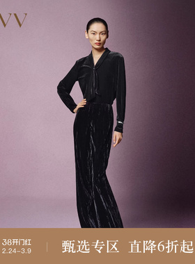 【极夜丝绒】OVV秋冬热卖女装奢华雅致直筒休闲通勤西裤