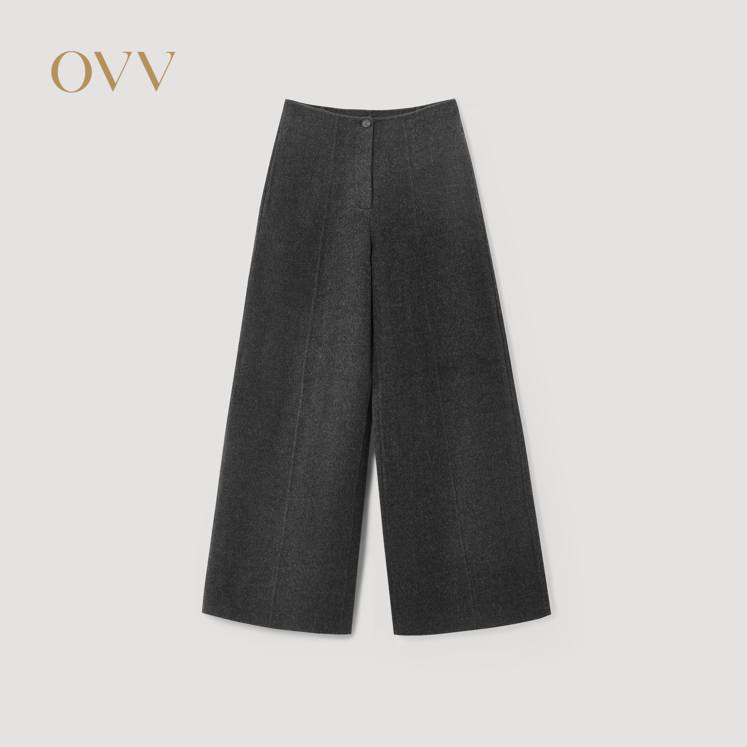 OVV秋冬新款女装挺括保暖羊毛直筒版型双面呢休闲裤