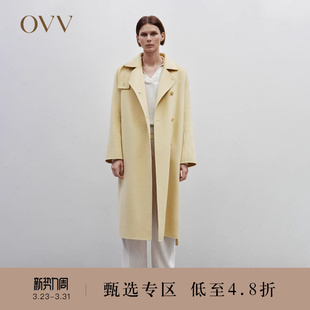 大衣 可拆卸高领单排扣随附腰带中长款 OVV秋冬新款 女装