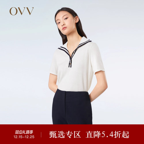 春夏polo领短袖针织衫OVV
