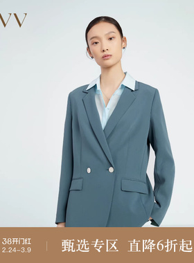 【日本进口三醋酸】OVV春夏热卖女装双排扣西服外套