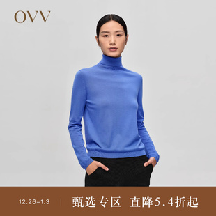 刺绣高领长袖 女装 OVV秋冬热卖 针织衫 可机洗黄金羊毛