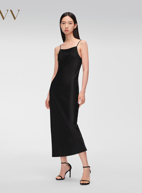 【四季通勤】OVV春夏热卖女装经典斜裁吊带小黑裙连衣裙