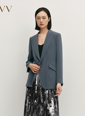 OVV秋冬热卖女装戗驳领一粒扣简约优雅休闲西服外套