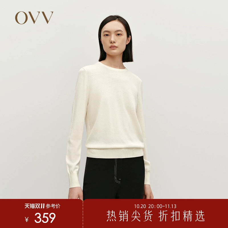 【黄金羊毛】OVV秋冬热卖女装圆领可机洗长袖针织衫