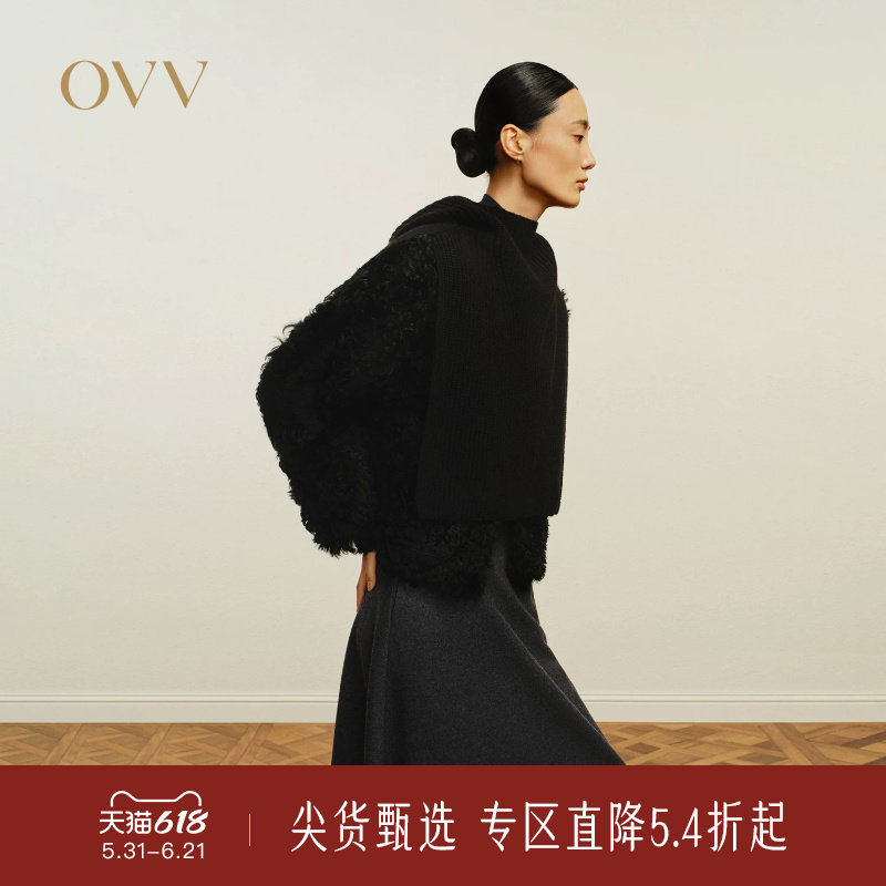 OVV秋冬热卖女装可双面穿着36mm卷毛小圆领皮草外套