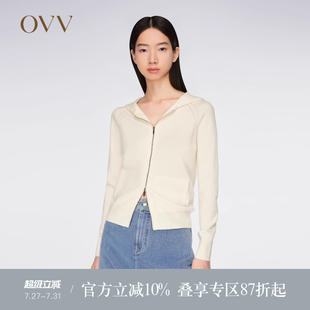 休闲连帽针织开衫 女装 黄金羊毛 外套 OVV春夏热卖