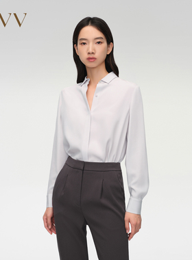 OVV春夏热卖女装22MM弹力重绉经典休闲长袖衬衫