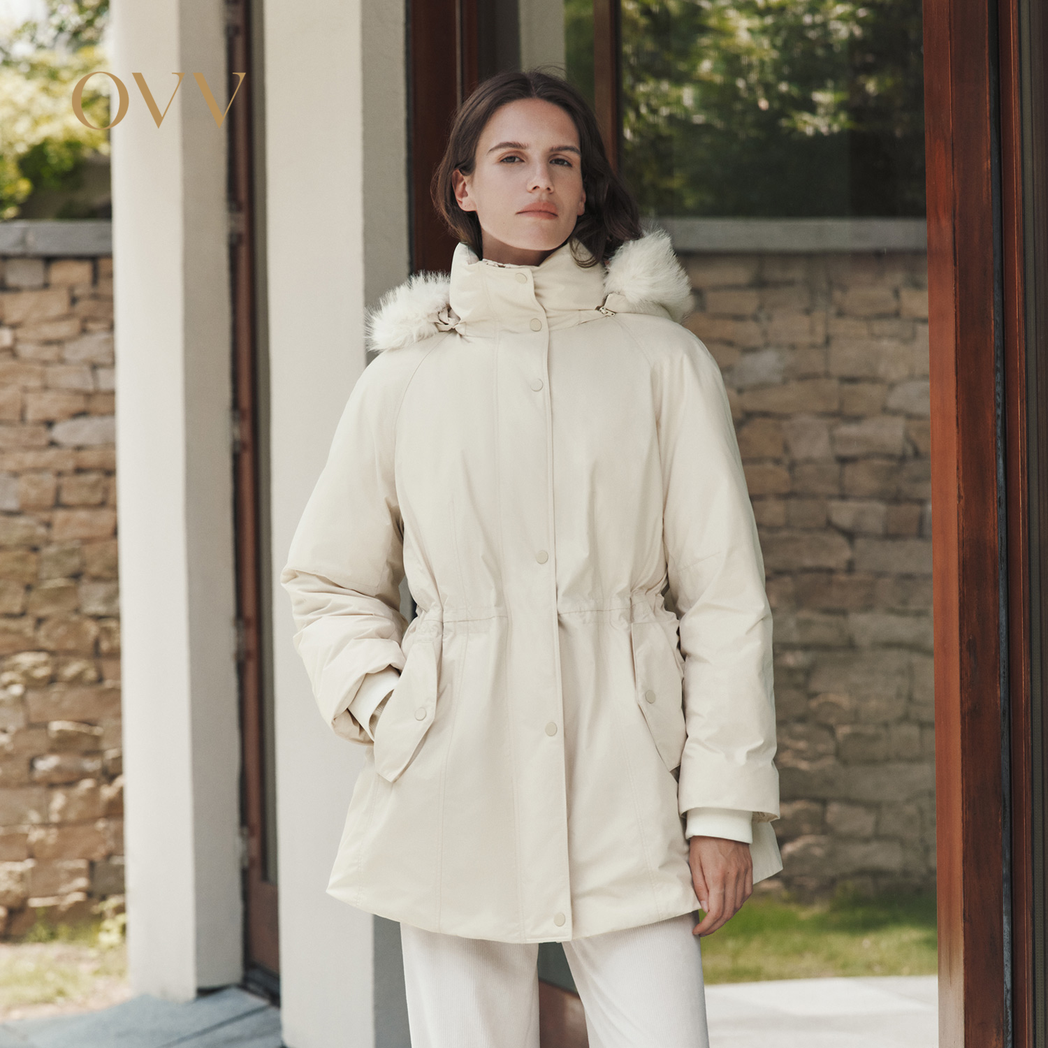 优雅精致 可拆卸连帽 一款两色