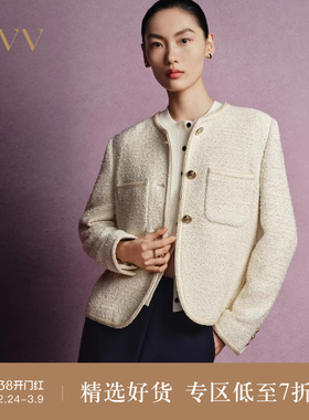 【经典粗花呢】OVV秋冬热卖女装意大利进口面料纯色夹克