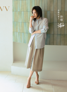 【明星同款】OVV2025春夏新款女装SOLOTEX户外穿搭A字中长半身裙