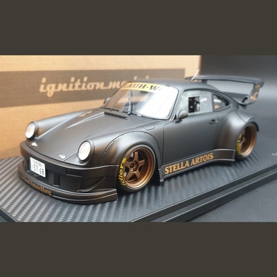 现货 IG IG3695 1:18 保时捷 RWB 930 哑光黑 时代啤酒联名 树脂