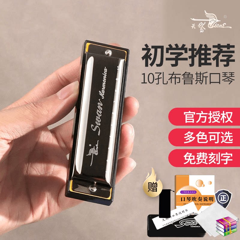天鹅十孔布鲁斯C调蓝调10孔口琴