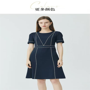 SF系列-淑女连衣裙修身型女士圆领中长款SF186