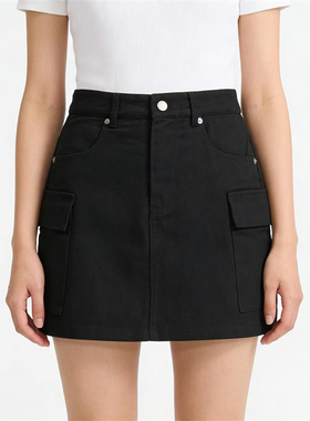 SP系列-时尚显瘦百搭工装风高腰短裙P522/P990