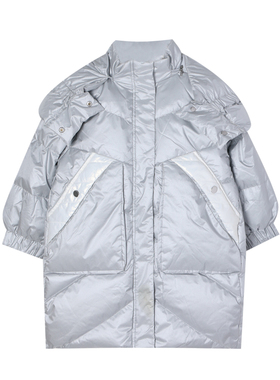 马W系列-连帽保暖时尚中长款羽绒服W647-222421308