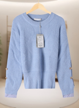 【MB】时尚圆领针织衫简约气质百搭舒适显瘦2025新款MB650