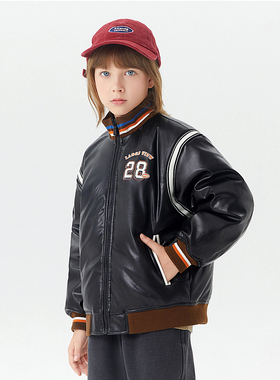 【马】皮面防风保暖立领羽绒服简约日常舒适百搭MA78