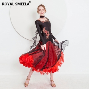 摩登舞裙交际舞新款国标舞交谊舞舞蹈比赛大摆连衣裙华尔兹演出服