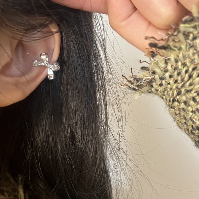 蝴蝶结耳骨夹无耳洞女耳饰