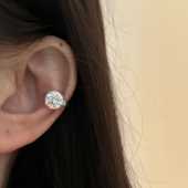 楼哈哈 爆闪锆石耳夹女日常通勤百搭气质无耳洞耳骨夹高级感轻奢