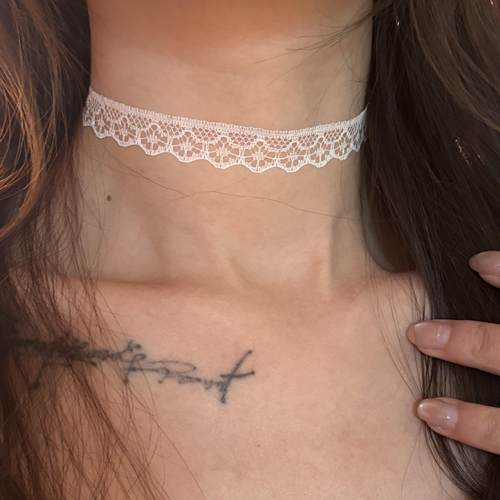 [楼哈哈]纯欲仙女白色短款蕾丝花边项圈lolita锁骨颈带颈圈choker