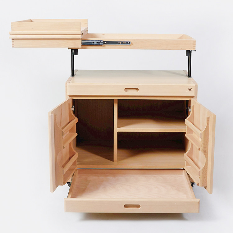 丰丰画柜画架车实木画具收纳柜