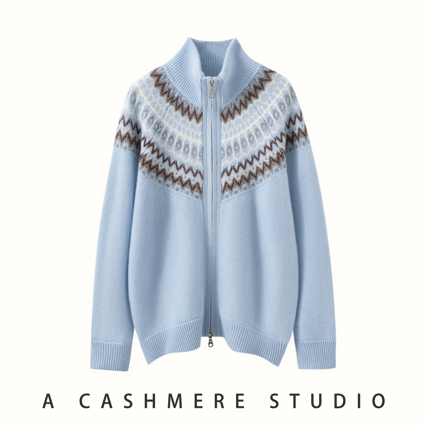 复古费尔岛山羊绒开衫毛衣外套女