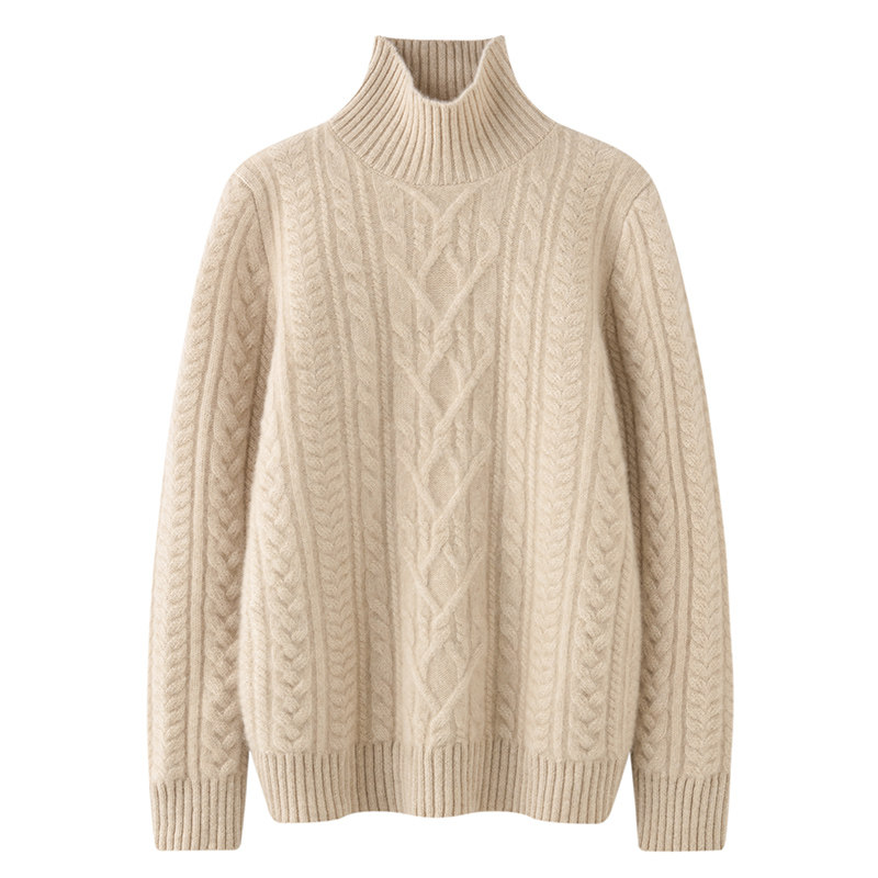 重磅三股加厚慵懒风半高领山羊绒衫女宽松保暖秋冬软糯打底衫毛衣,女装/女士精品,羊绒衫,淘宝优惠券,粉丝福利购,淘宝优惠卷