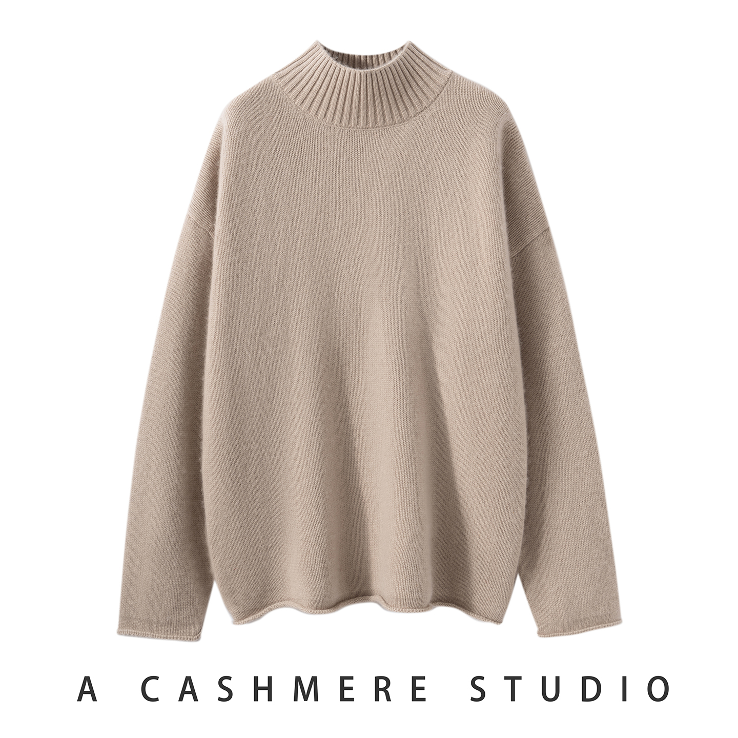 半高领山羊绒衫女宽松慵懒风毛衣