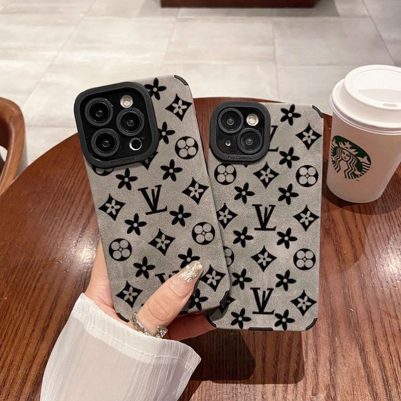 苹果15手机壳高档皮质iphone14pro新款16高级感13promax防摔12网红11por全包xr保护套xsmax适用男女 LV花纹