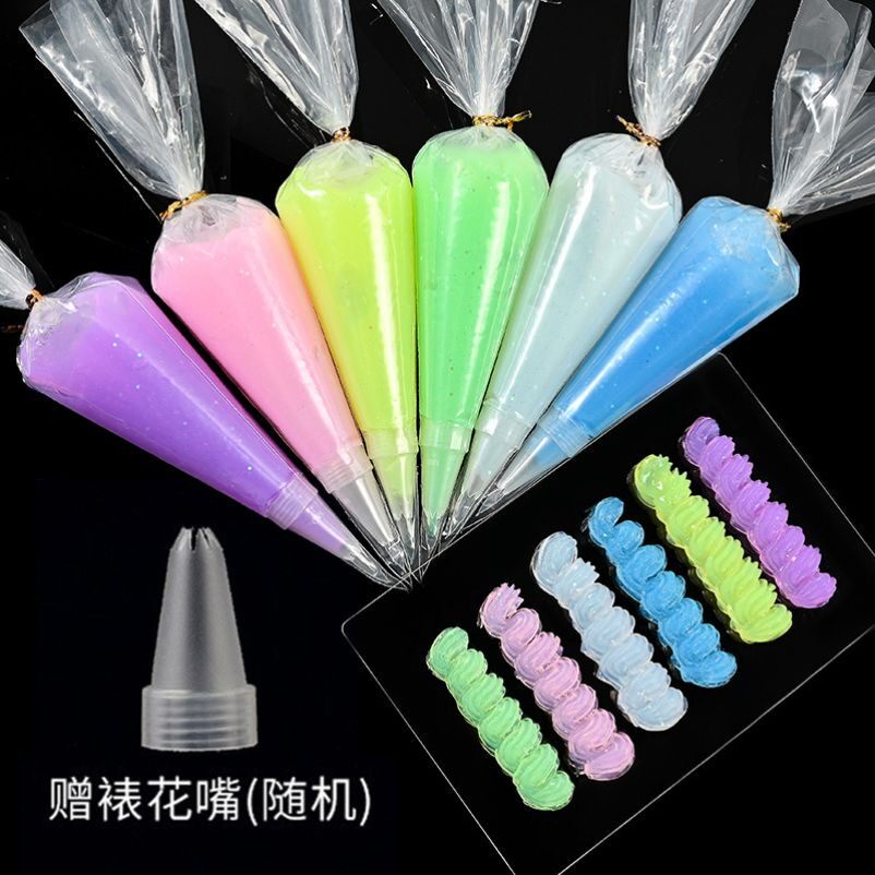 防冻水晶透明果冻胶批发闪粉奶油