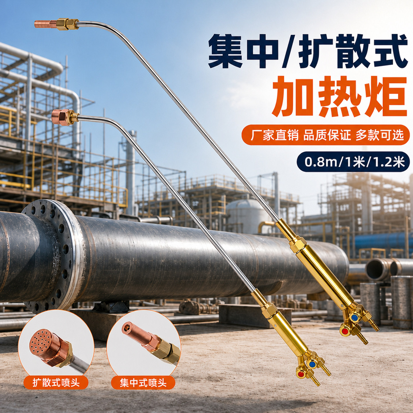 集中式烤枪扩散式烘枪液化气煤气丙烷氧气乙炔工业燃气加热喷火枪