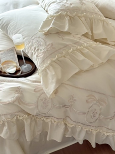 床上四件套轻奢高级感主卧室高端大气上档次 长绒棉床品100支轻奢