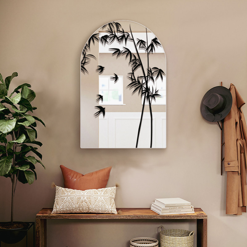 小红书同款中古风竹叶镜子画创意diy竹叶贴纸自粘装饰氛围感拍照,家居饰品,玻璃膜/贴,淘宝优惠券,粉丝福利购,淘宝优惠卷