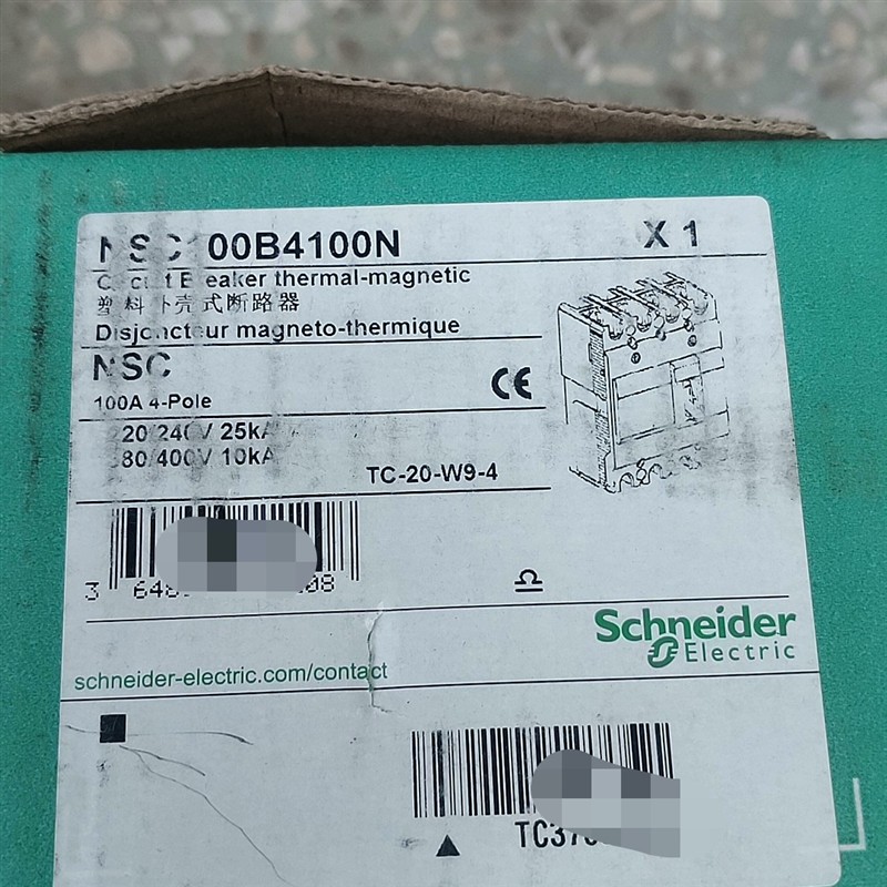 【议价】施耐德断路器。型号为NSC100B4100N全新带包装带配件