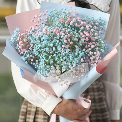 成品满天星干花花束送人永生花送女朋友毕业季情人节男友生日礼物