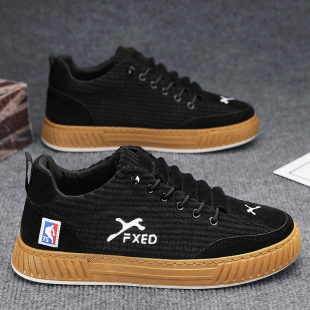 一脚蹬灯芯绒休闲布鞋 春季 男士 运动休闲板鞋 帆布男鞋 潮鞋 2024新款